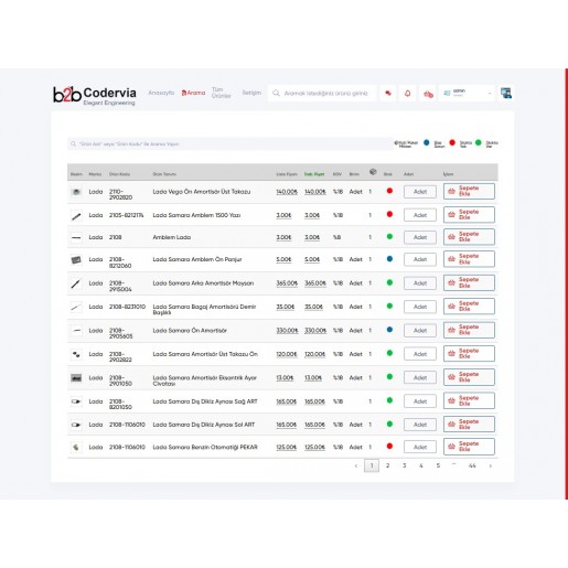 B2B Oto Parça Aksesuar Toptan Satış Scripti