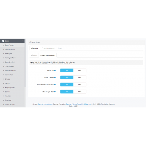 Opencart 3x C2c Çoklu Mağaza Satıcı Modülü