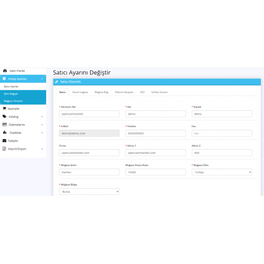 Opencart 3x C2c Çoklu Mağaza Satıcı Modülü