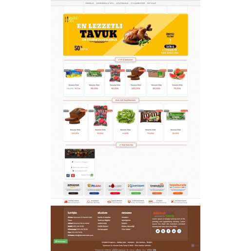 Opencart 3x Market Gıda Tema C2C Full Paket