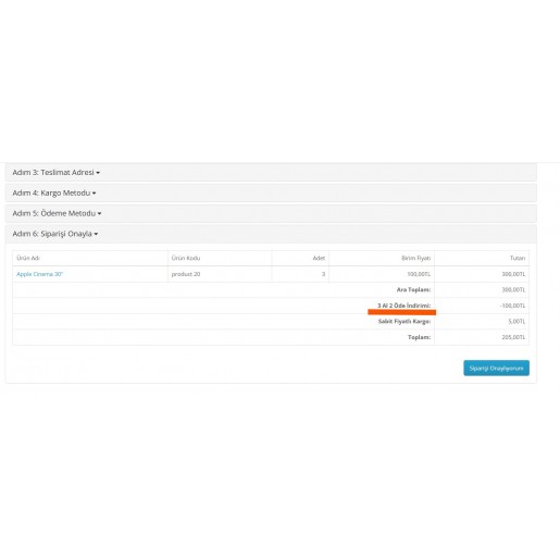 OpenCart 3.x 3 Al 2 Öde Kampanya Modülü