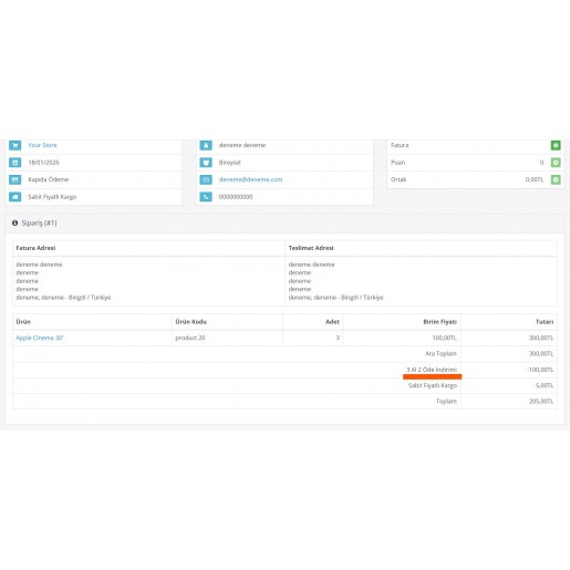 OpenCart 3.x 3 Al 2 Öde Kampanya Modülü