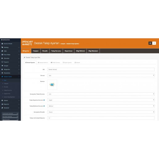 Müşteri Destek Talebi (Support Ticket) Modülü