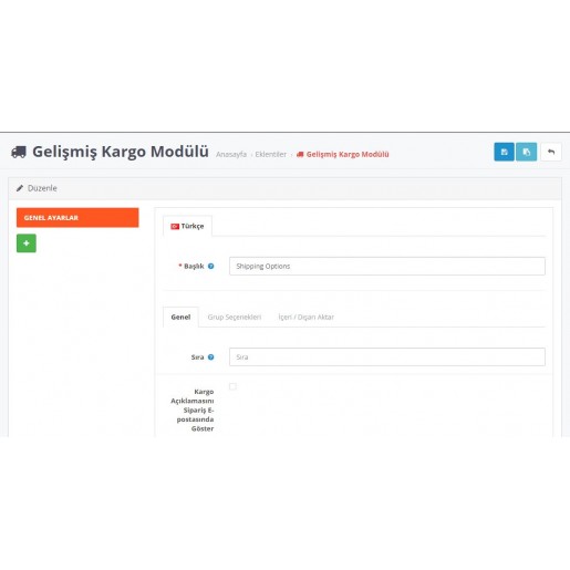 Opencart Kargo Modülü