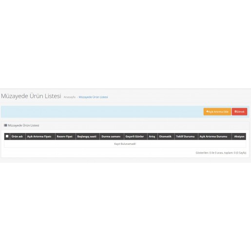 Opencart Açık Artırma Müzayede Modülü
