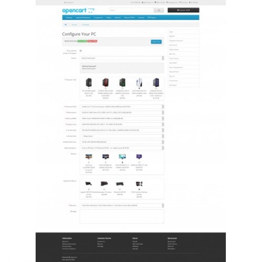 Opencart PC Toplama Modülü