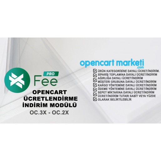Opencart Ücret/İndirim Modülü Pro