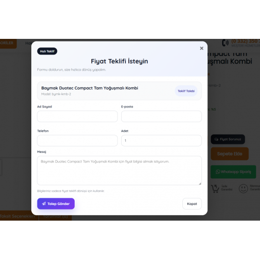 Fiyat Sorunuz Modülü