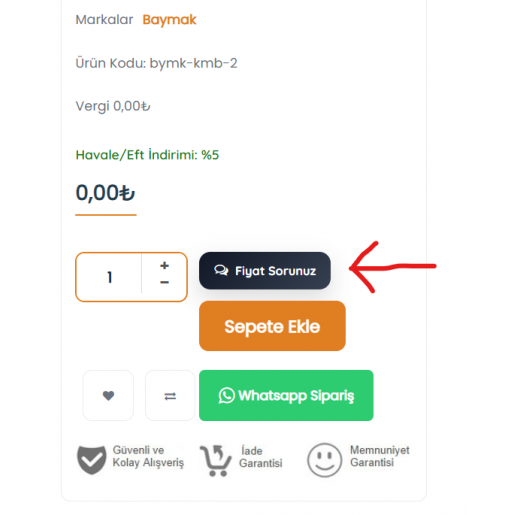 Fiyat Sorunuz Modülü