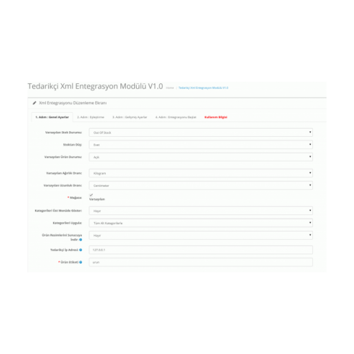 Tedarikçi XML Modülü