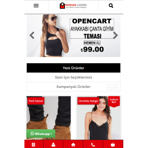 Opencart 3.x Ayakkabı Çanta Moda Teması