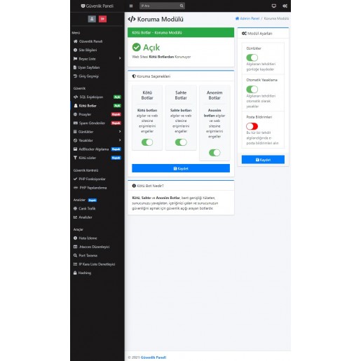 Web Sitesi Güvenliği Anti-Spam ve Güvenlik Duvarı
