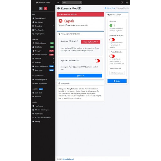 Web Sitesi Güvenliği Anti-Spam ve Güvenlik Duvarı