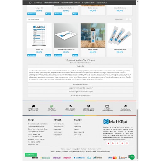 Opencart 3X Matbaa Teması