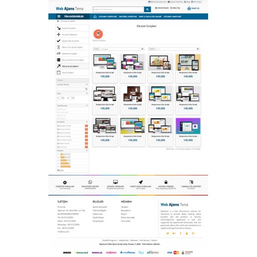 Opencart 3.x Web Ajans Tema Full Paket