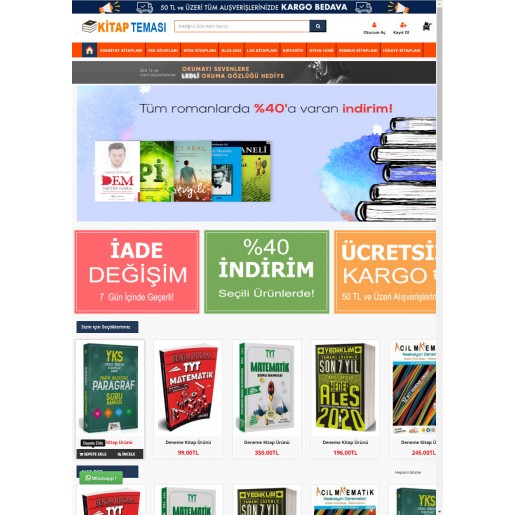 Opencart 3x Kitap Satış Teması