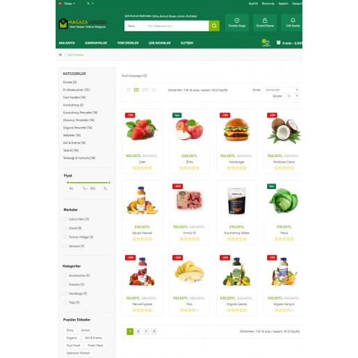 Opencart 3x Organik Ürünler Teması