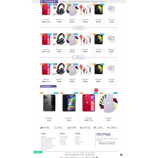 Opencart 3.x Cep Tel Aksesuar Tema