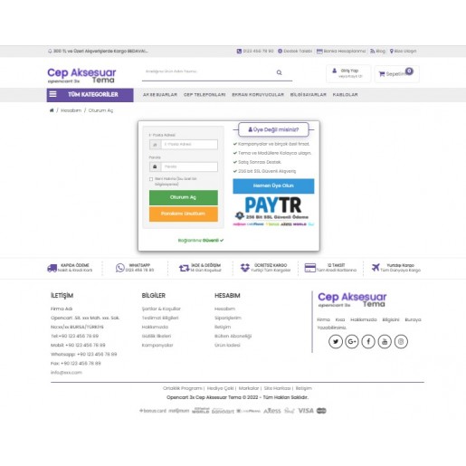 Opencart 3.x Cep Tel Aksesuar Tema