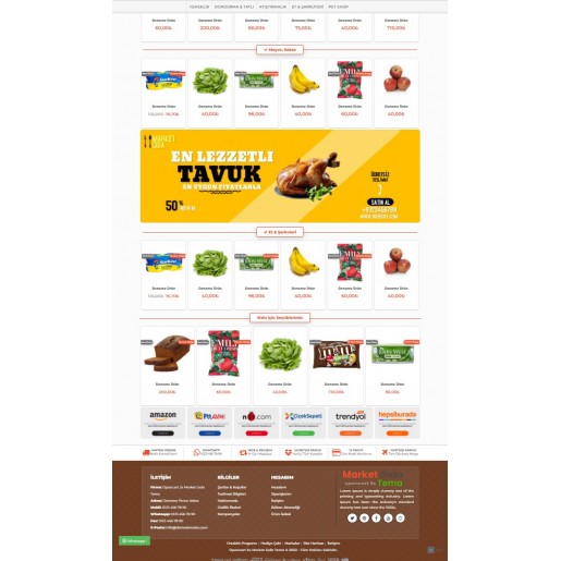 Opencart 3.x Market Gıda Tema Full Paket