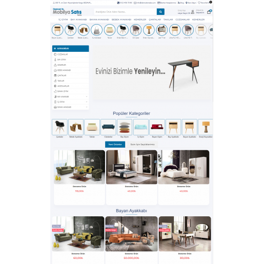Opencart 3.x Mobilya Satış Tema