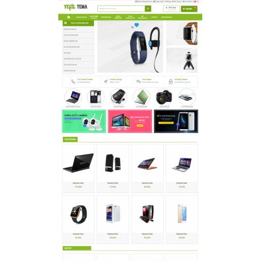 Opencart 3.x Yeşil Tema Full Paket