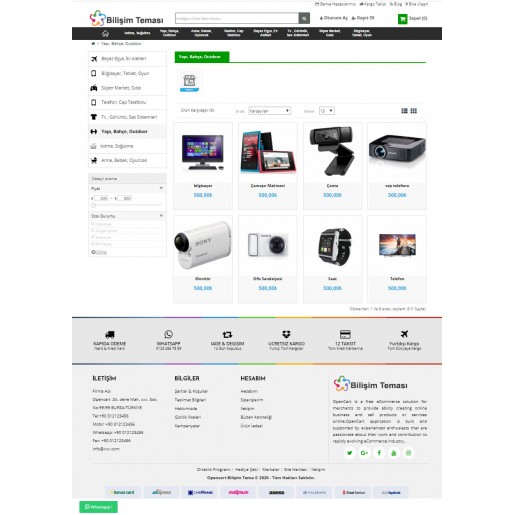 Opencart 3X Bilişim Teması