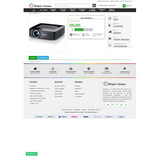 Opencart 3X Bilişim Teması