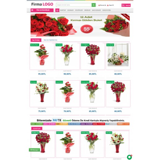 Opencart 3x Çiçekçi Teması