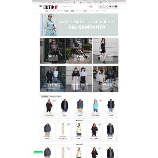 Opencart 3.x Giyim Butik Tema