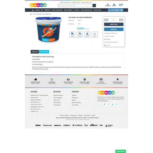 Opencart 3x Havuz Full Paket