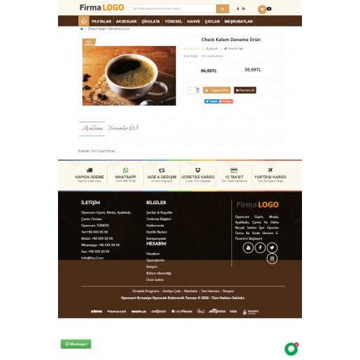 Opencart 3x Kahve Full Paket