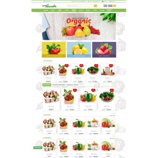 Opencart 3.x Natural Ürünler Tema Full Paket