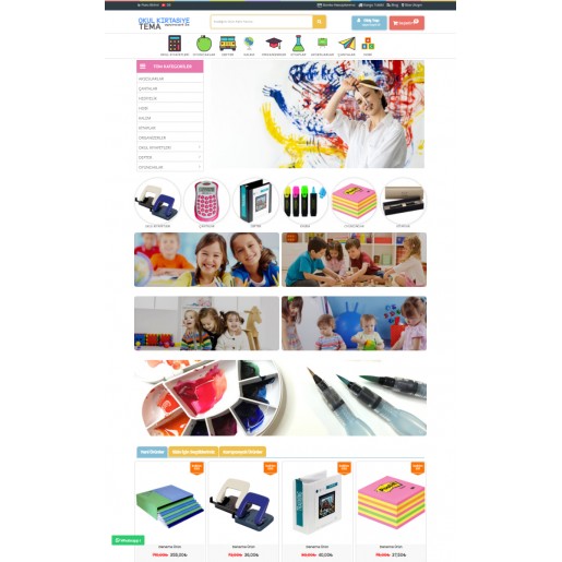Opencart 3.x Okul Kırtasiye Tema