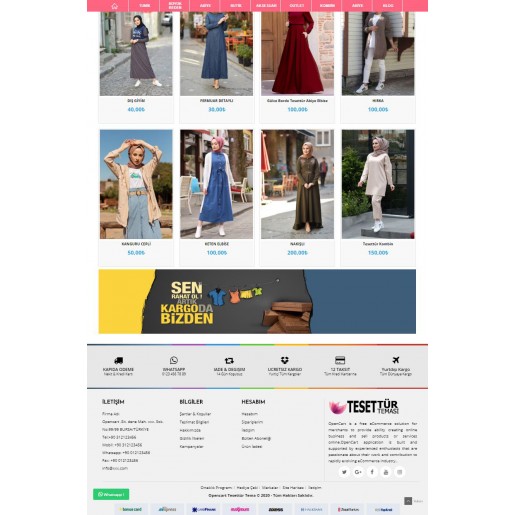 Opencart 3.x Tesettur Giyim Full Paket