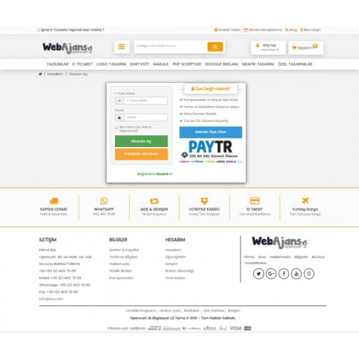 Opencart 3.x Web Ajans v5 Tema