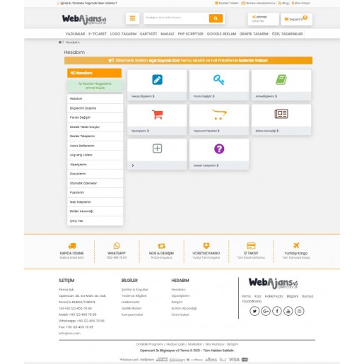 Opencart 3.x Web Ajans v5 Tema