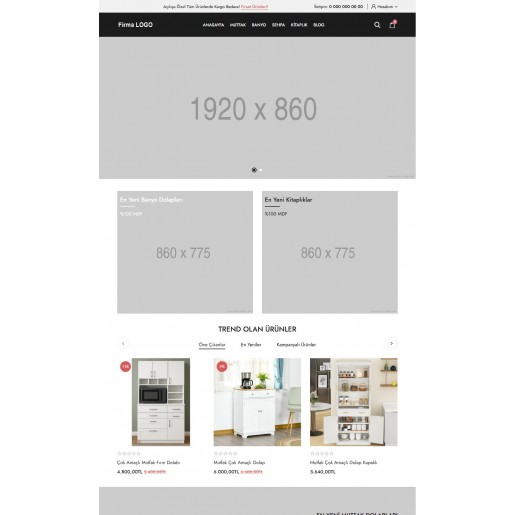 Opencart 3.x Mutfak Banyo Mobilya Teması
