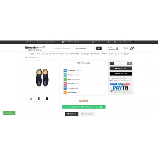 Opencart 3x Fashion v2 Tema Full Paket
