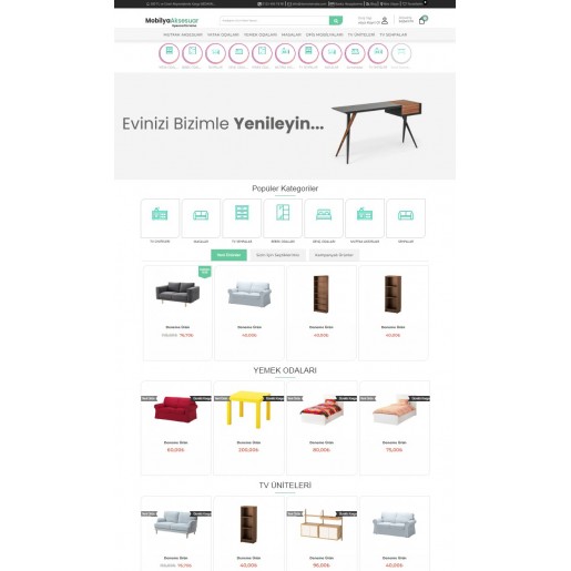 Opencart 3x Mobilya Aksesuar Tema