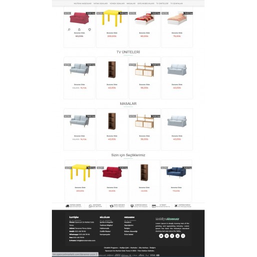 Opencart 3x Mobilya Aksesuar Full Paket