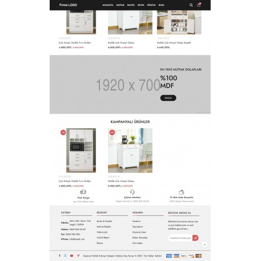 Opencart 3.x Mutfak Banyo Mobilya Teması