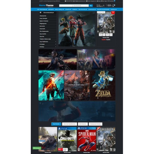 Opencart 3.x Oyun Satış Tema