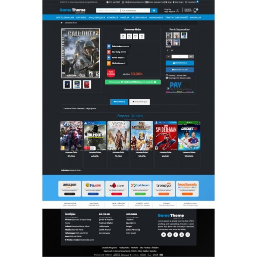 Opencart 3.x Oyun Satış Tema
