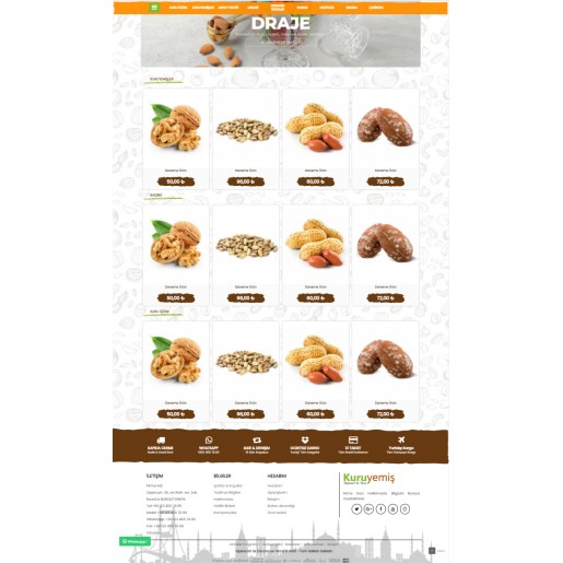 Opencart 3.x Kuruyemiş Tema Full Paket